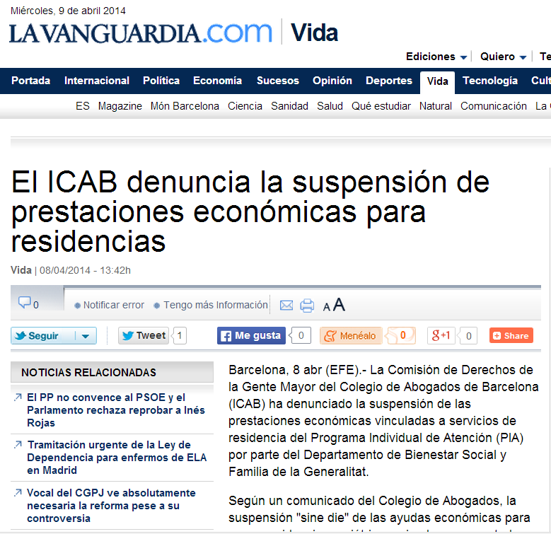 ICAB denuncia suspensión PIA